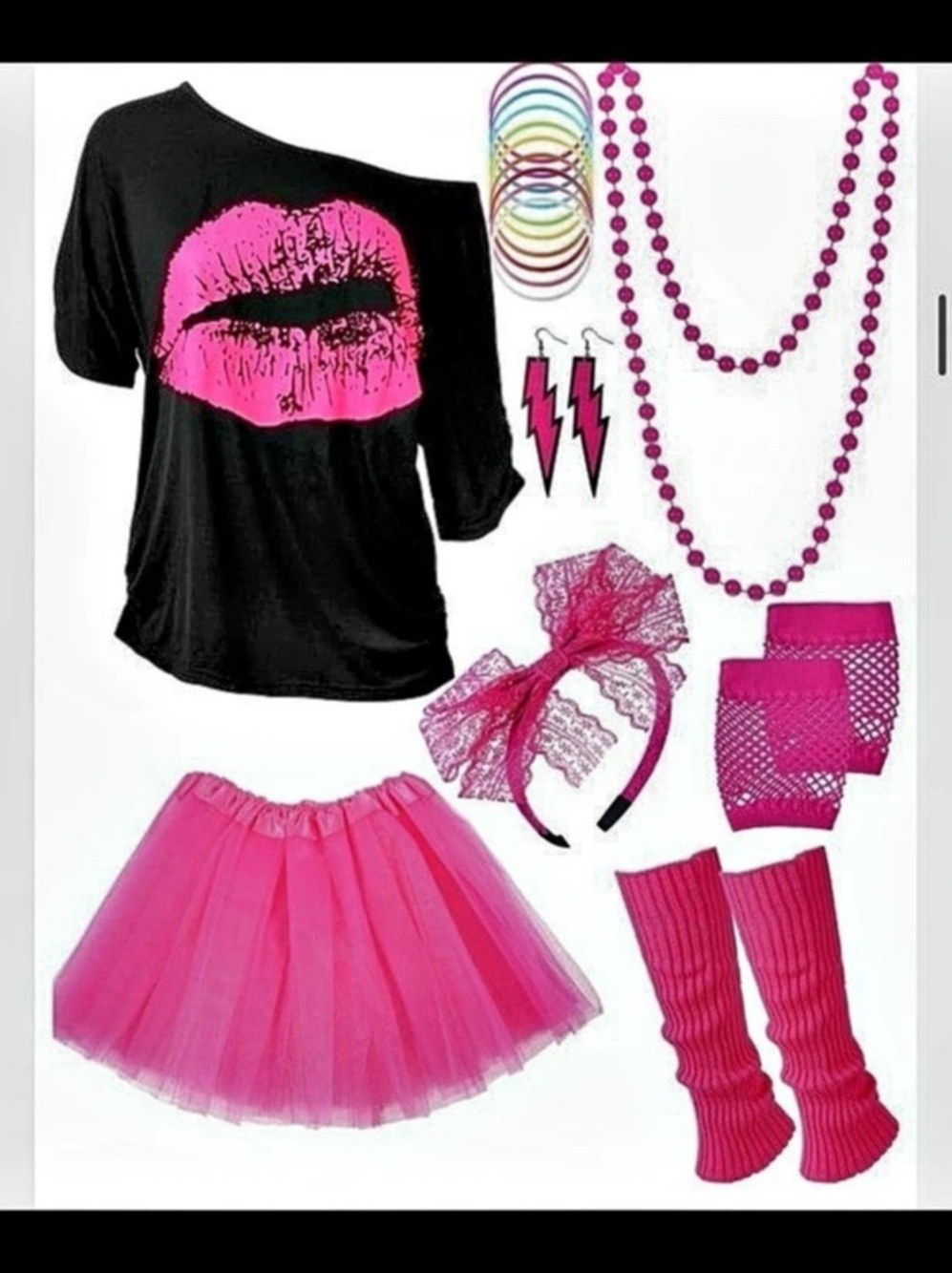 Pink & Black Halloween Costume Set NWOT
